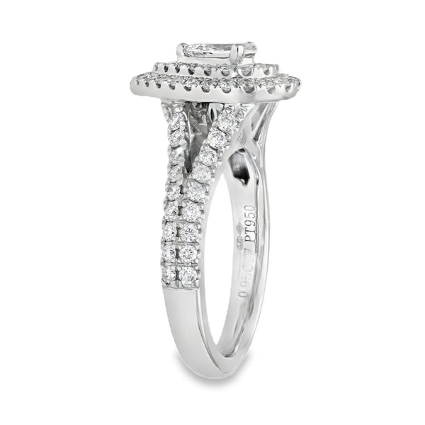 950 Platinum Vera Wang Diamond Cluster Ring - Size J - 0.95ct