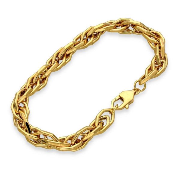 9ct Yellow Gold Hollow Octagonal Bracelet - 7.5" - 9.7g
