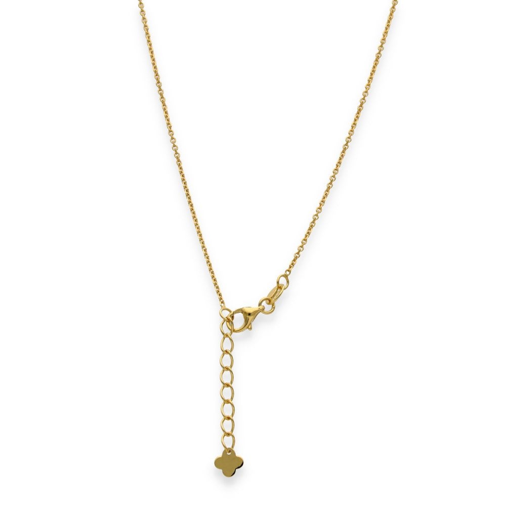 9ct Yellow Gold Honeycomb Clover Pendant & Trace Chain - 16/18"