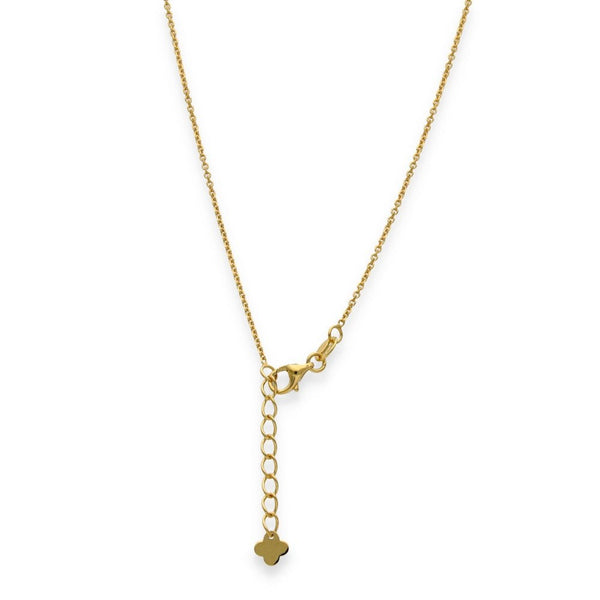 9ct Yellow Gold Honeycomb Clover Pendant & Trace Chain - 16/18"