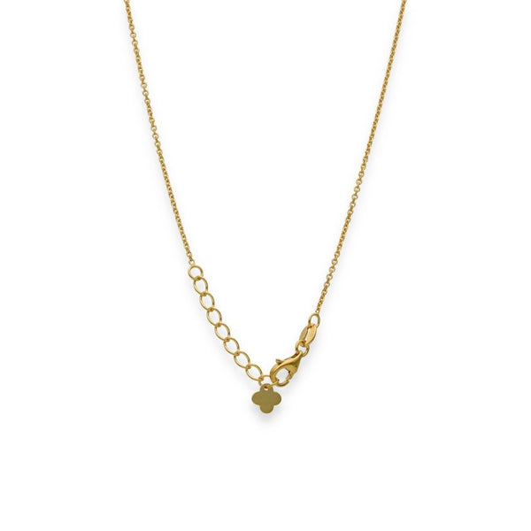 9ct Yellow Gold Sunburst Clover Pendant & Trace Chain - 16/18"