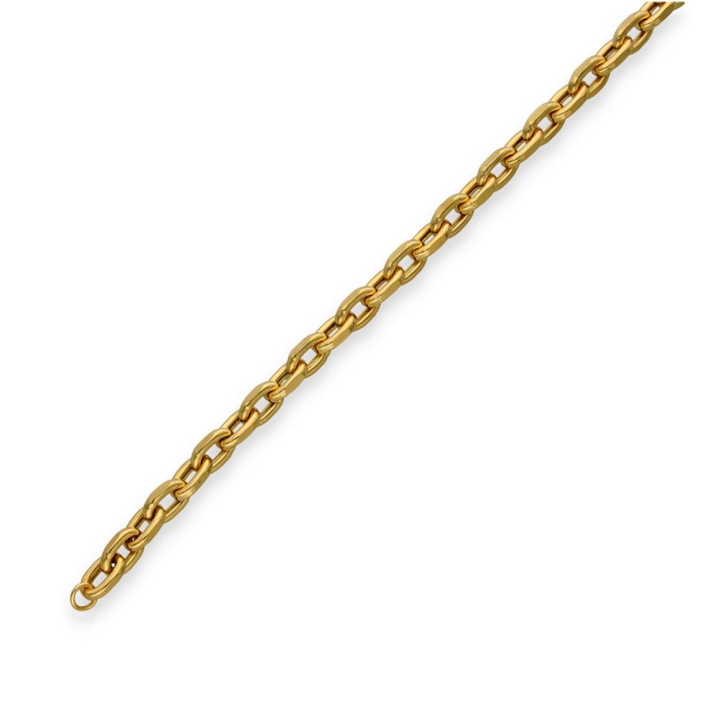 9ct Yellow Gold Hollow Oval Belcher Bracelet - 7.5" - 8.0g