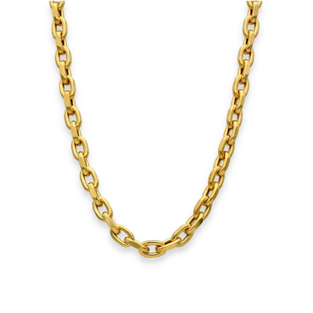 9ct Yellow Gold Oval Belcher Chain - 20" - 21.1g