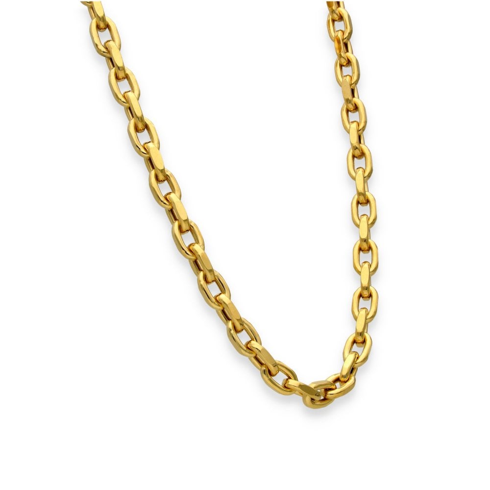 9ct Yellow Gold Oval Belcher Chain - 20" - 21.1g