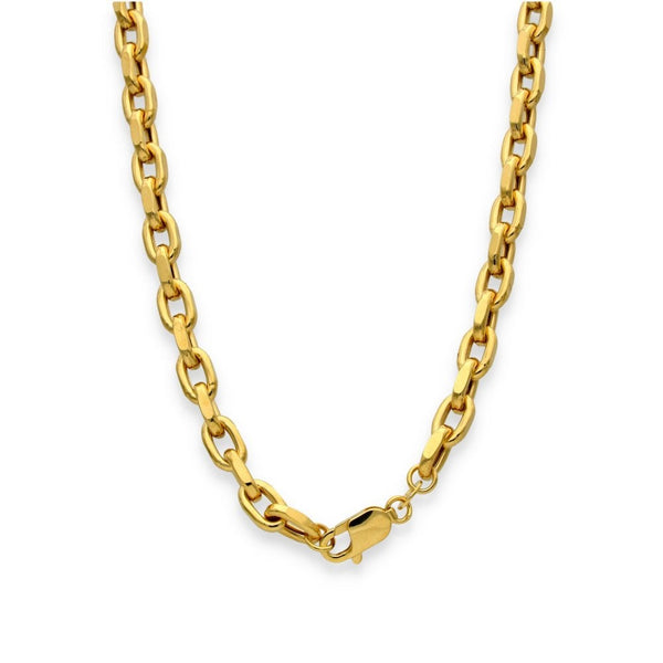 9ct Yellow Gold Oval Belcher Chain - 20" - 21.1g