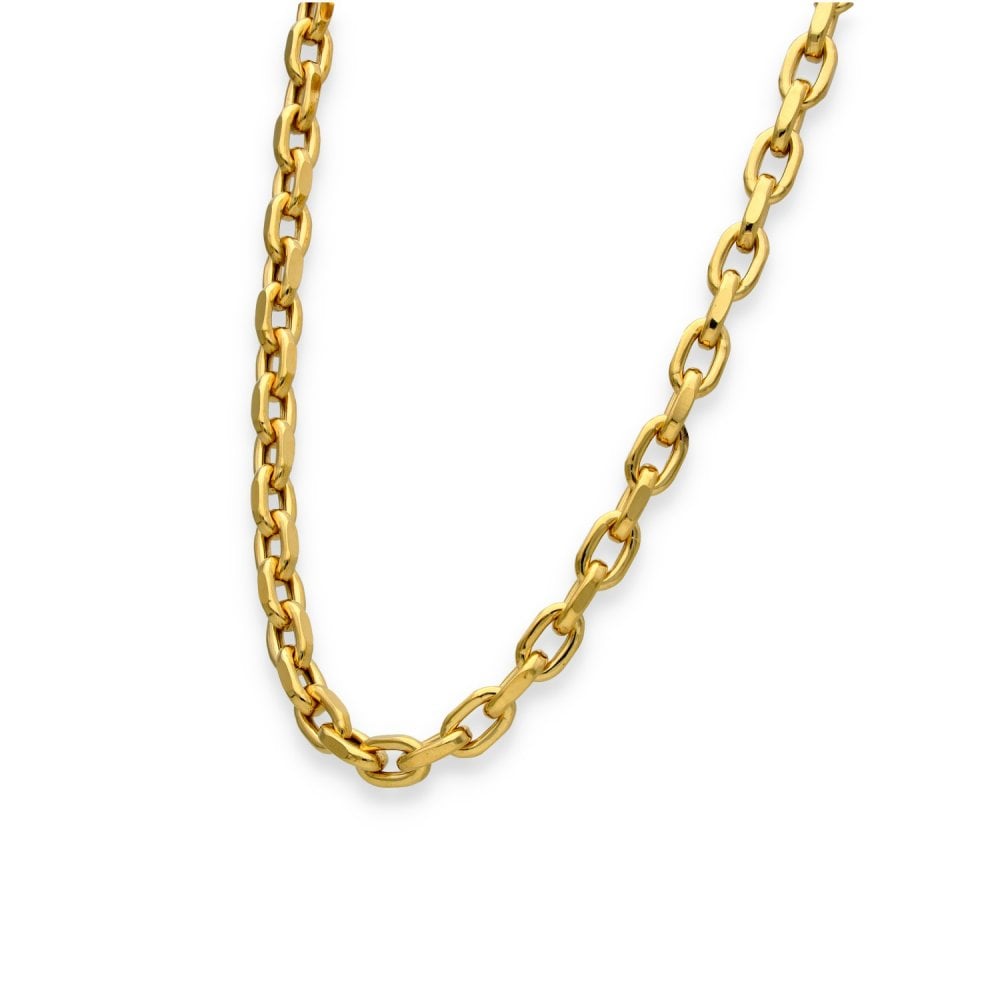 9ct Yellow Gold Oval Belcher Chain - 18" - 19.1g