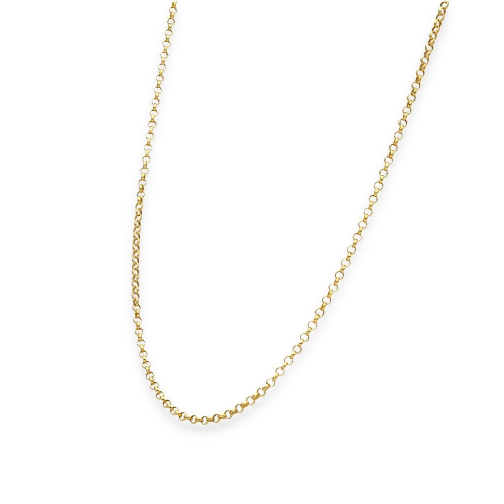 9ct Yellow Gold Fine Belcher Chain - 18" - 0.9g