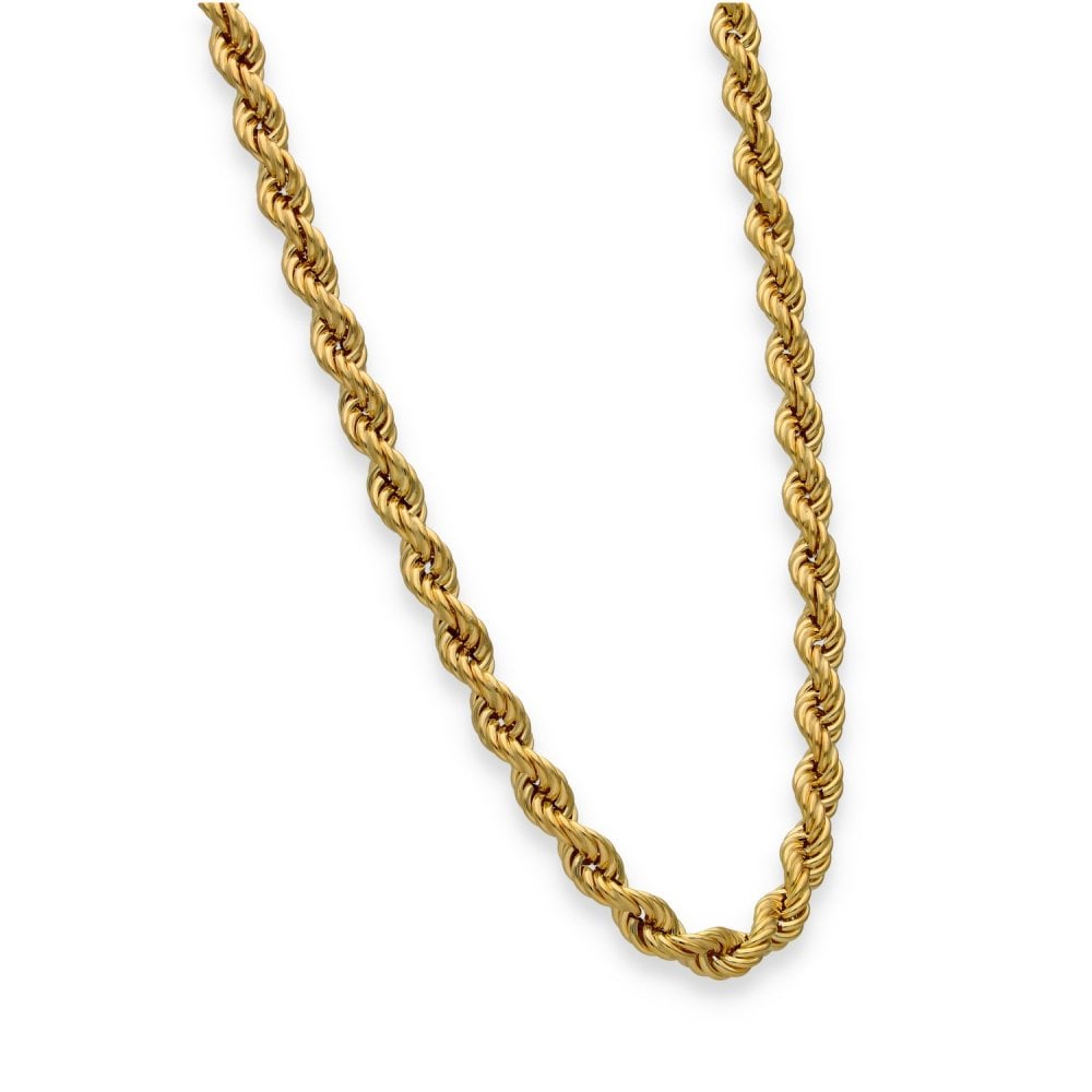 9ct Yellow Gold Hollow Rope Chain - 20" - 12.3g