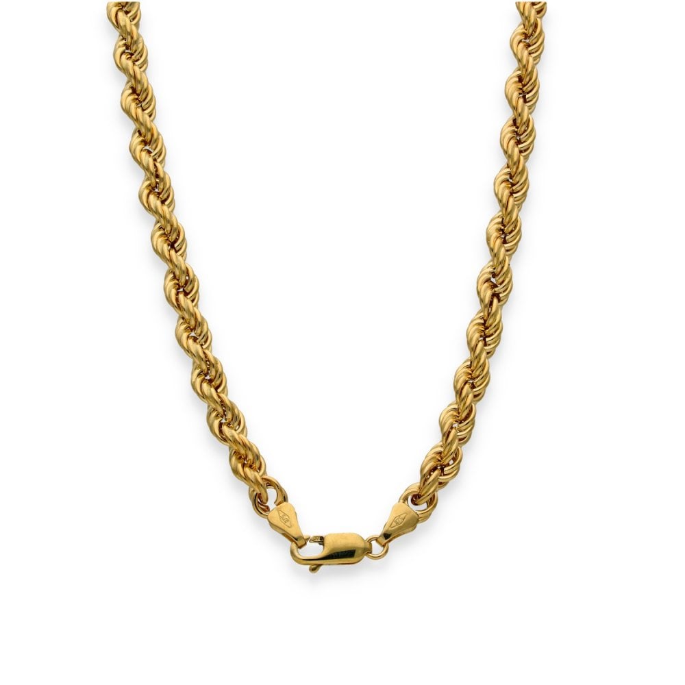 9ct Yellow Gold Hollow Rope Chain - 20" - 12.3g