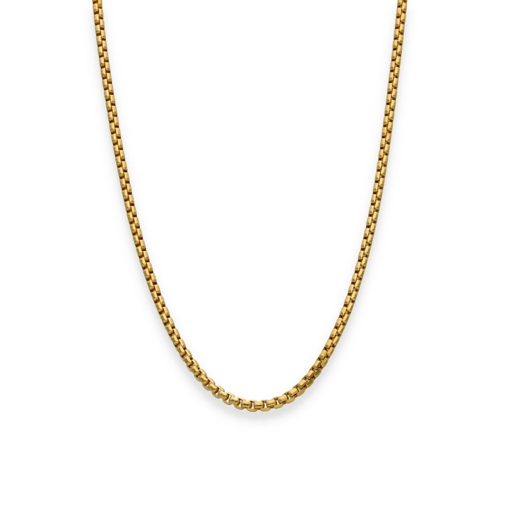9ct Yellow Gold Box-Belcher Chain - 18" - 5.5g