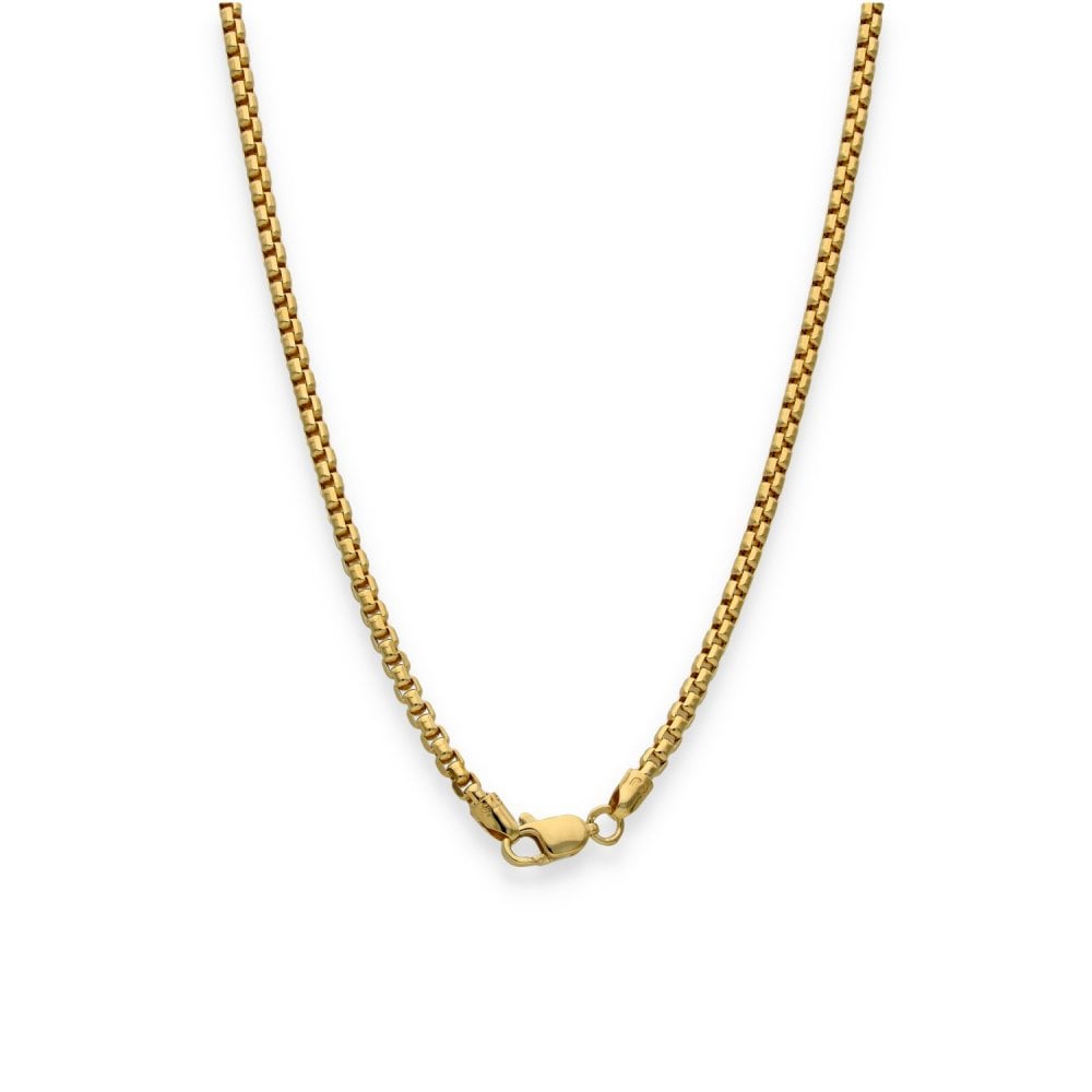9ct Yellow Gold Box-Belcher Chain - 18" - 5.5g
