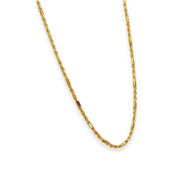 9ct Yellow Gold Figaro Rope Chain - 20" - 6.3g