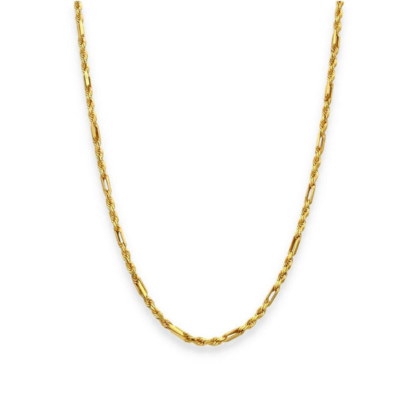 9ct Yellow Gold Figaro Rope Chain - 22" - 7.0g