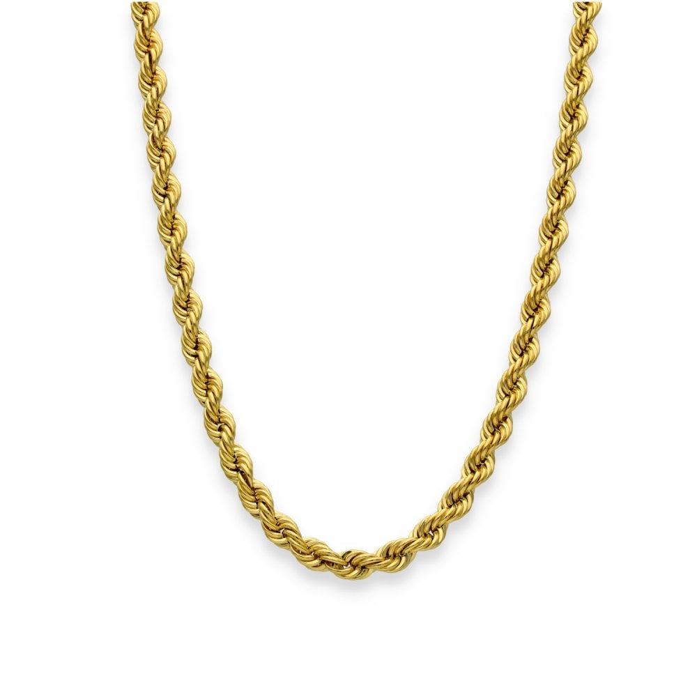 9ct Yellow Gold Hollow Rope Chain - 18" - 7.9g