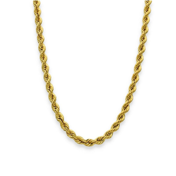 9ct Yellow Gold Hollow Rope Chain - 18" - 7.9g
