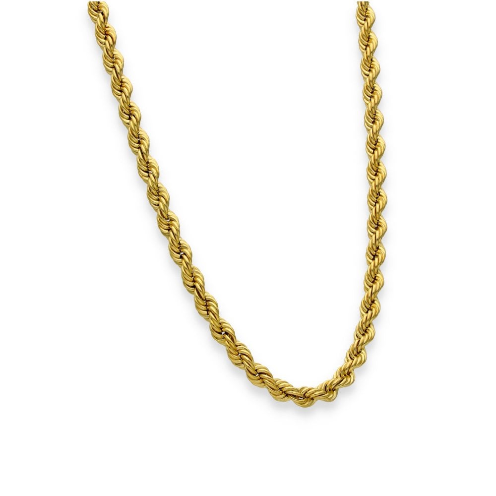 9ct Yellow Gold Hollow Rope Chain - 18" - 7.9g