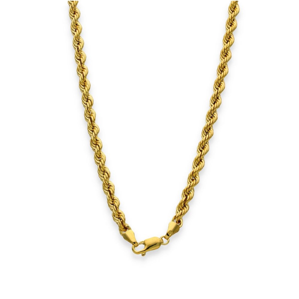 9ct Yellow Gold Hollow Rope Chain - 18" - 7.9g