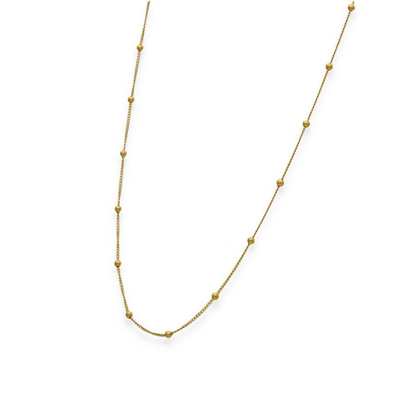 9ct Yellow Gold Fine Curb & Bead Chain - 20" - 1.5g