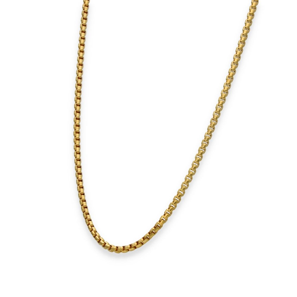 9ct Yellow Gold Box-Belcher Chain - 20" - 5.9g