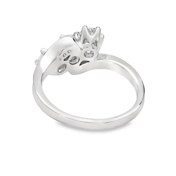 18ct White Gold Diamond Trilogy Ring - Size N - 0.64ct