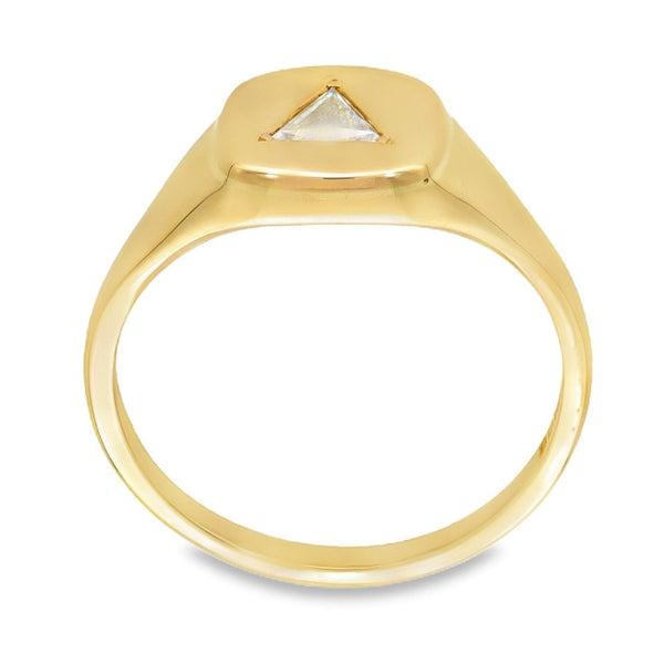 18ct Yellow Gold Diamond Signet Ring - Size Z+7 - 0.50ct