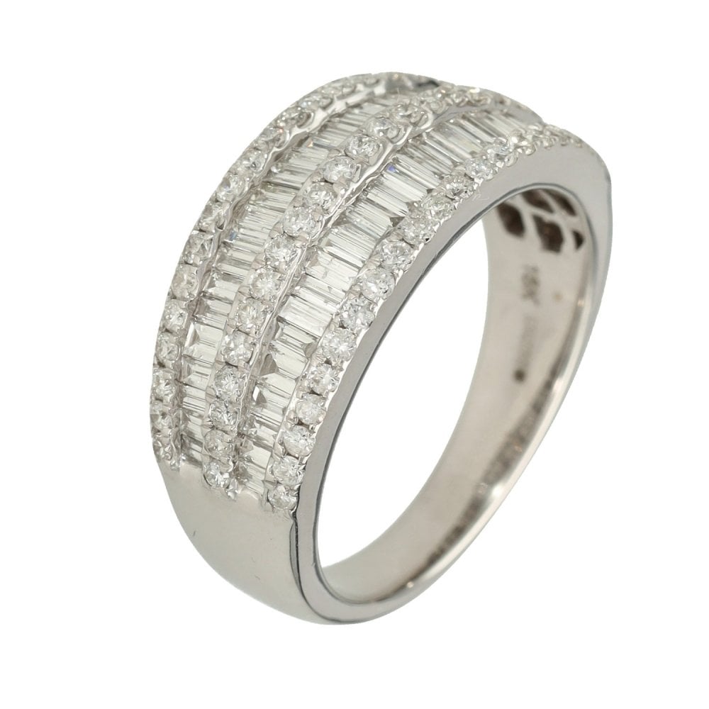 18ct White Gold Diamond Cocktail Ring - Size N - 1.39ct