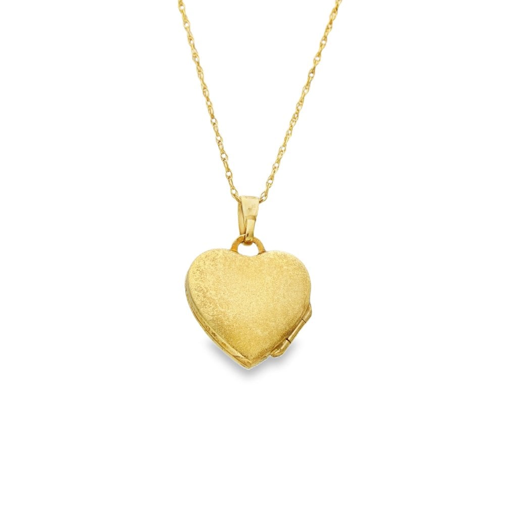 9ct White Gold Diamond Heart Locket & Necklace - 16/18" - 2.1g