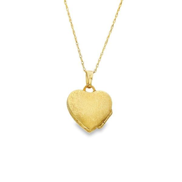 9ct White Gold Diamond Heart Locket & Necklace - 16/18" - 2.1g