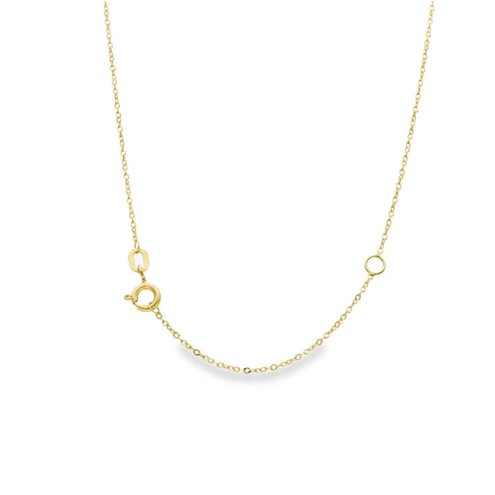 9ct Yellow Gold Diamond Cross Pendant & Necklace - 18" - 0.02ct