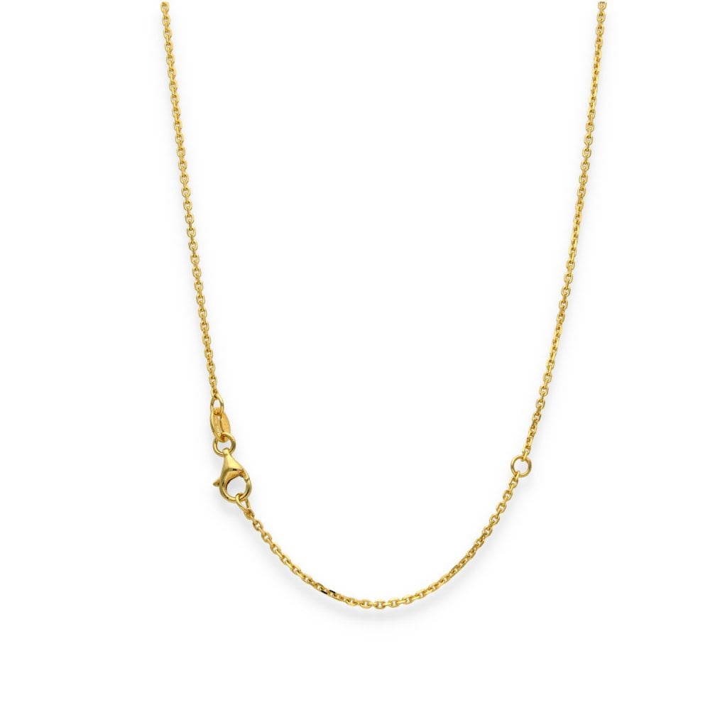 9ct Yellow Gold Cubic Zirconia Cross Pendant & Chain - 16/18"