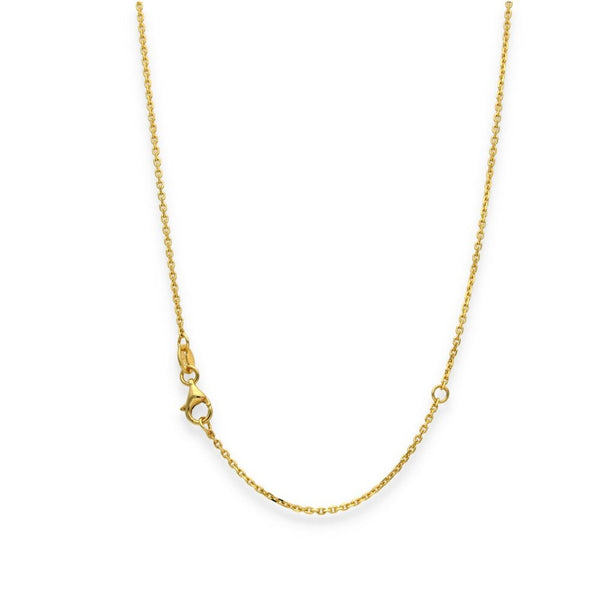 9ct Yellow Gold Cubic Zirconia Cross Pendant & Chain - 16/18"