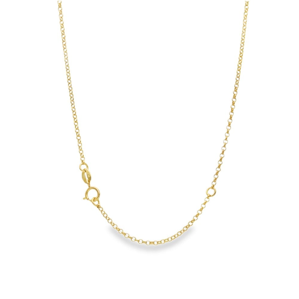 9ct Yellow Gold Cubic Zirconia Cross Pendant & Chain - 16/18"