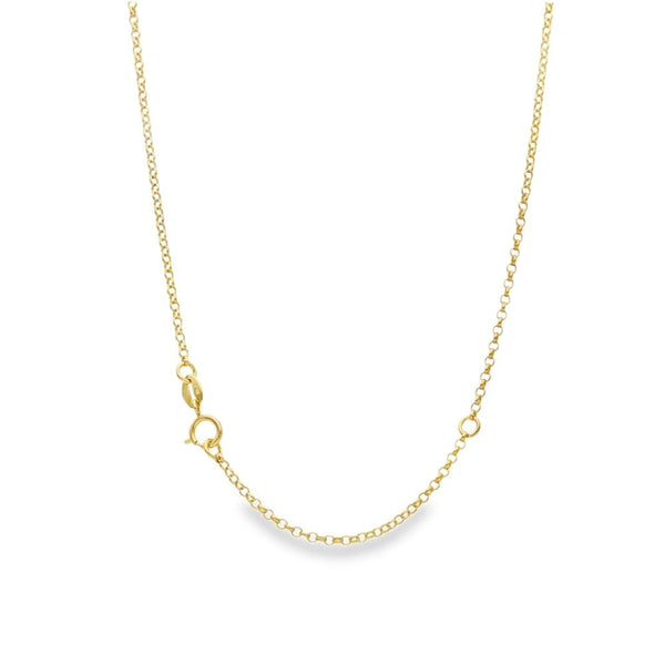 9ct Yellow Gold Cubic Zirconia Cross Pendant & Chain - 16/18"