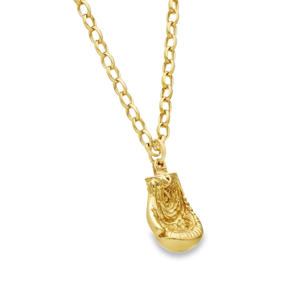 9ct Yellow Gold Diamond Boxing Glove Pendant & Chain - 0.35ct