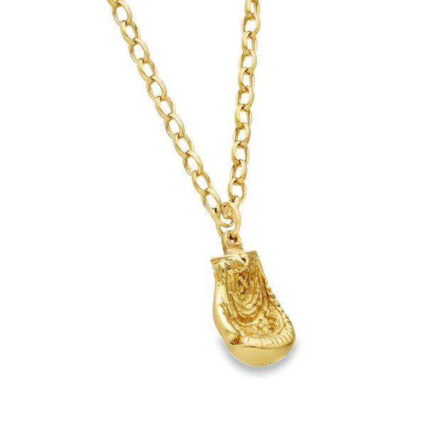 9ct Yellow Gold Diamond Boxing Glove Pendant & Chain - 0.35ct
