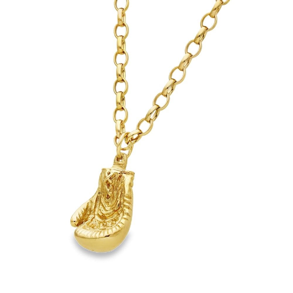 9ct Yellow Gold Diamond Boxing Glove Pendant & Chain - 0.35ct