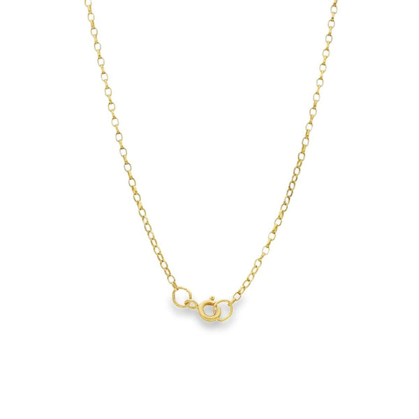 9ct Yellow Gold Opal & Diamond Pendant & Necklace - 18" - 3.6g