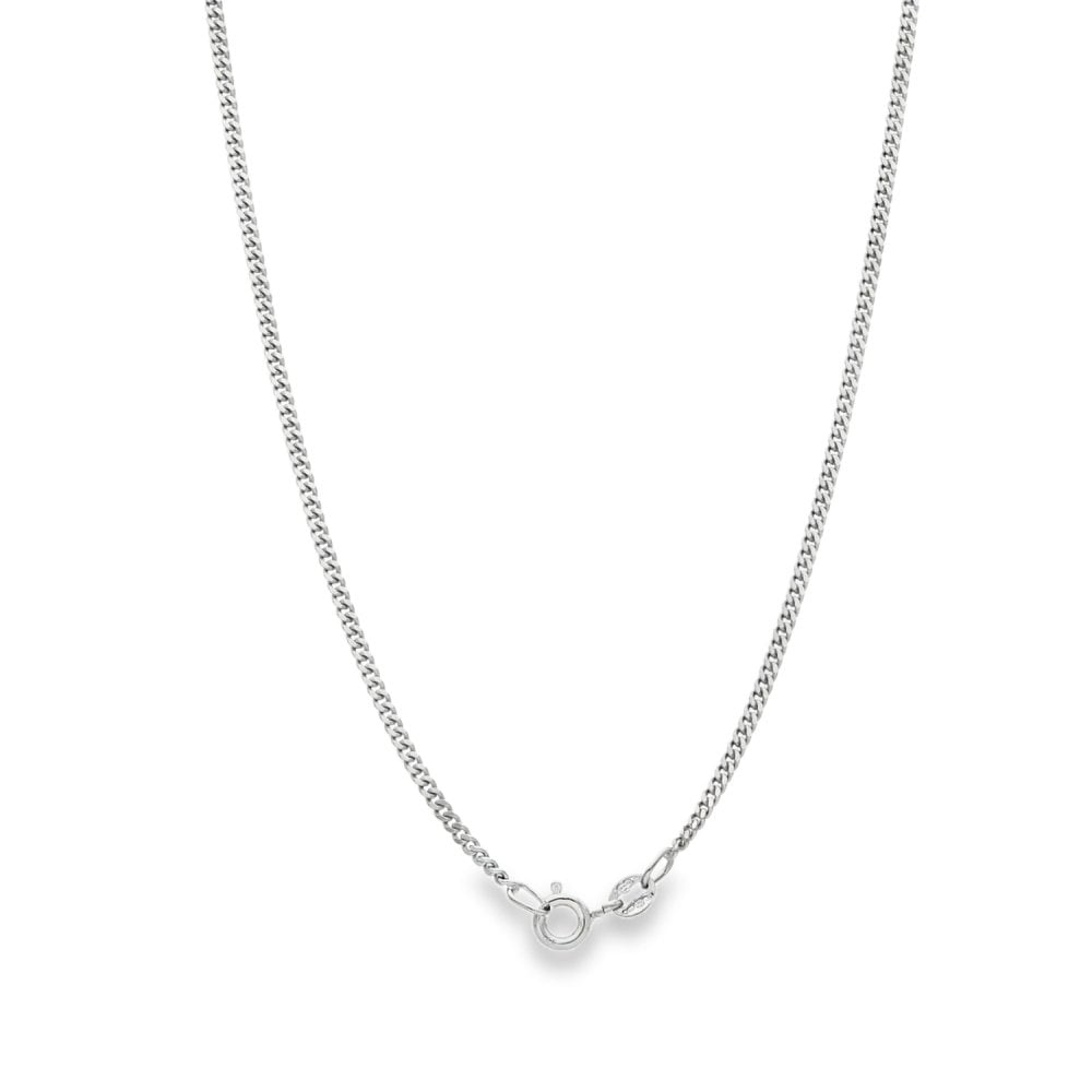 9ct White Gold Pink Tourmaline Pendant & Necklace - 18" - 8.3g