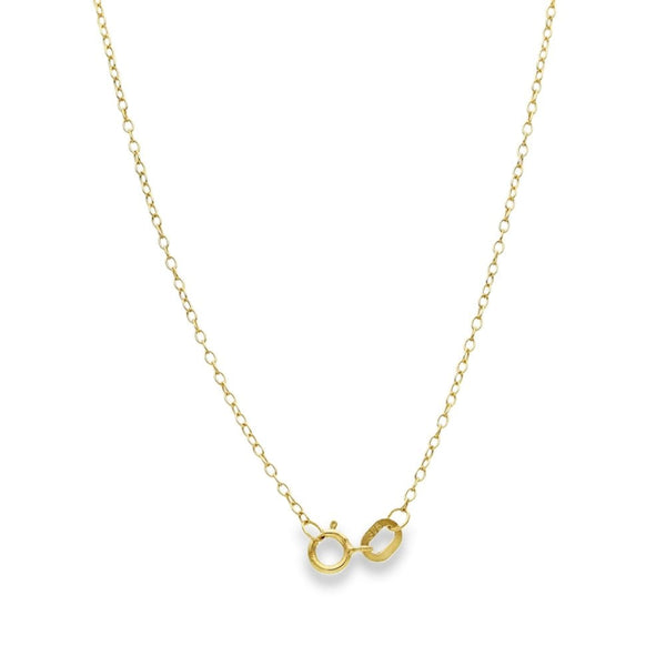 9ct Yellow Gold CZ Cross Pendant & Trace Necklace - 18" - 1.8g