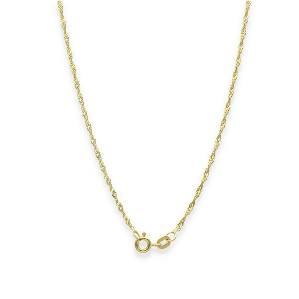 9ct Yellow Gold Twist Curb Singapore Chain - 1.6mm - 18" - 2.0g
