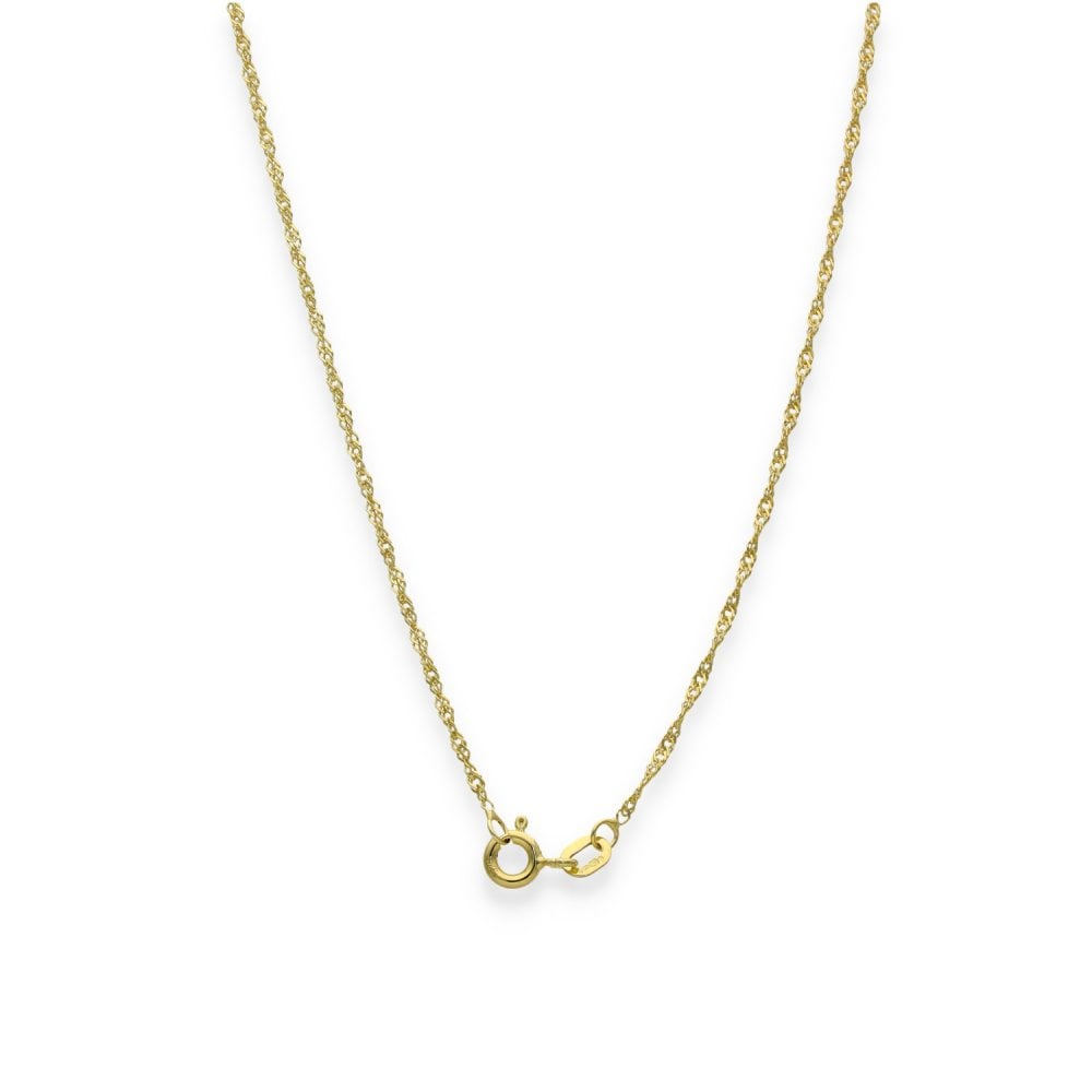 9ct Yellow Gold Twist Curb Singapore Chain - 1.25mm - 20" - 1.5g