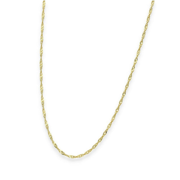 9ct Yellow Gold Twist Curb Singapore Chain - 1.5mm - 20" - 2.1g