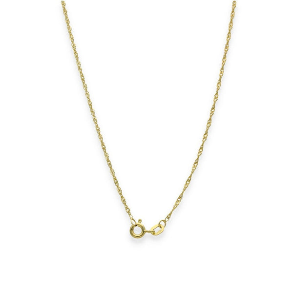 9ct Yellow Gold Twist Curb Singapore Chain - 1.5mm - 22" - 1.8g