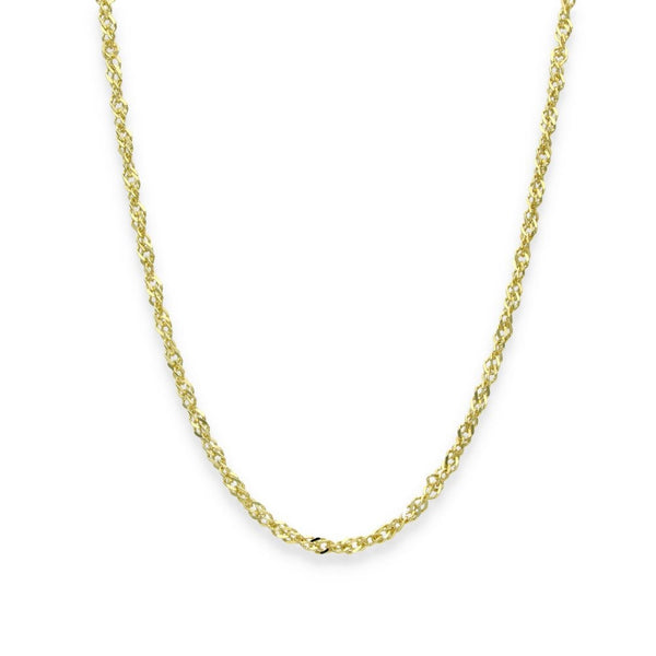 9ct Yellow Gold Twist Curb Singapore Chain - 2mm - 22" - 4.2g