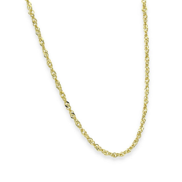 9ct Yellow Gold Twist Curb Singapore Chain - 2mm - 22" - 4.2g