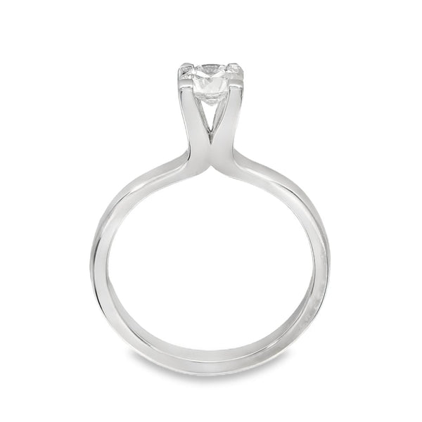 18ct White Gold Diamond Engagement Ring - Size K½ - 0.50ct