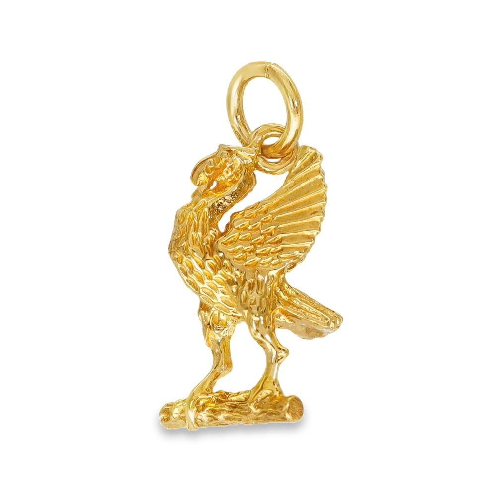 9ct Yellow Gold Liverbird Charm - 12x19x9mm - 2.7g