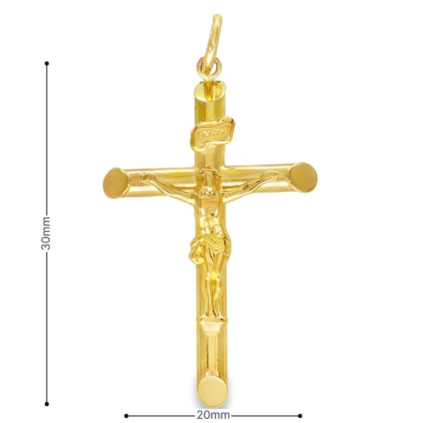 9ct Yellow Gold Crucifix Pendant - 20x30mm - 2.2g