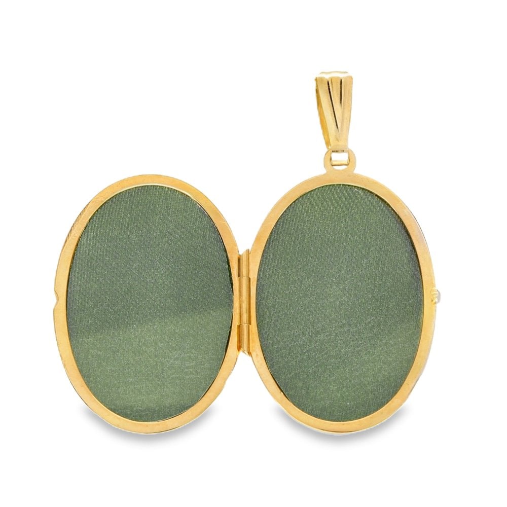 9ct Yellow Gold Flower Edge Locket - 19x30x5mm - 3.2g