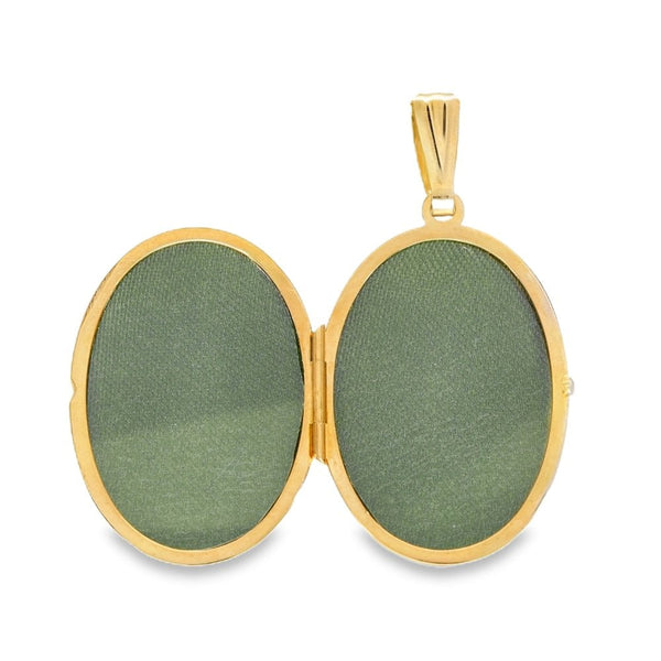 9ct Yellow Gold Flower Edge Locket - 19x30x5mm - 3.2g